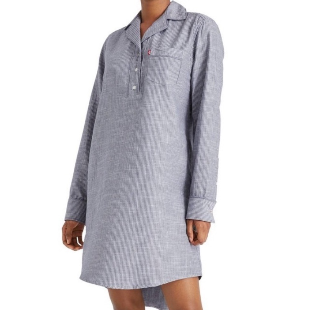 Levi's for Target Striped Nightgown Pockets 100% Cotton Medium